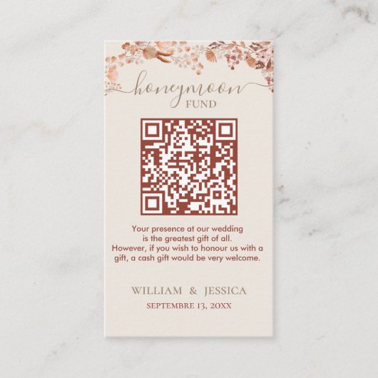 QRコード付きボヘミアン新婚旅行ファンド エンクロージャーカード (正面)