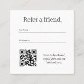 QRコード付きマツエクアーティスト紹介カード スクエア名刺 (裏面)