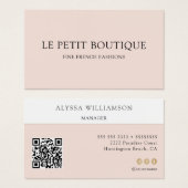 QRコード付きミニマリストピンク (正面&裏面)