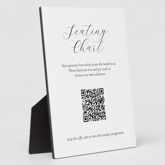 QRコード付きミニマリスト座席表の記号 フォトプラーク (側面)