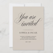 QRコード付きミニマリスト結婚式招待状 招待状 (正面)