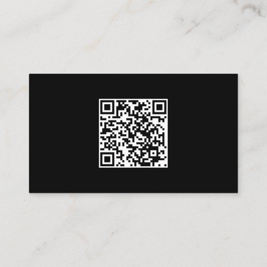 QRコード付きミニマルなブラックビジネスカード 名刺 (裏面)