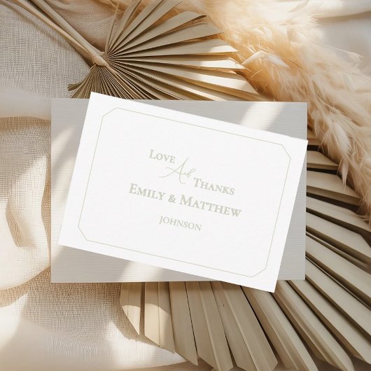 QRコード付きミニマルな結婚式のお礼カード