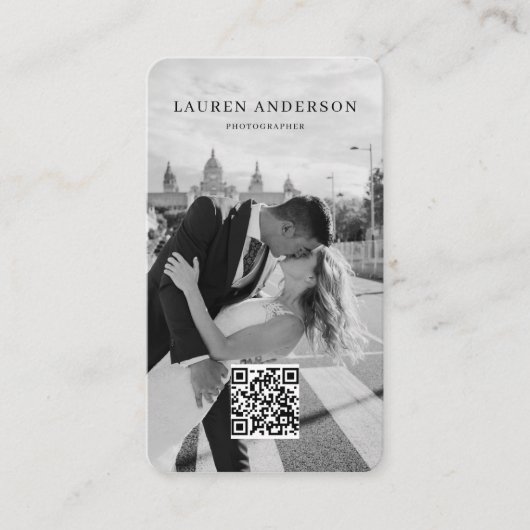 QRコード付きミニマル写真名刺 名刺 (正面)