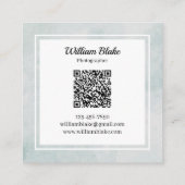 QRコード付きミニマル正方形デザイン スクエア名刺 (裏面)