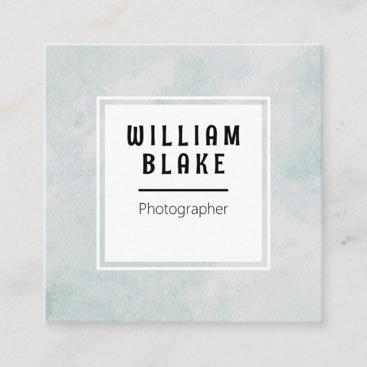 QRコード付きミニマル正方形デザイン スクエア名刺 (正面)