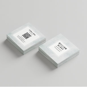 QRコード付きミニマル正方形デザイン スクエア名刺