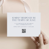 QRコード付きミニマル結婚式RSVPカード 出欠カード