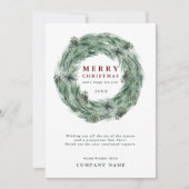 QRコード付きメリークリスマスパインリースカード シーズンカード (正面)