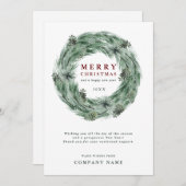 QRコード付きメリークリスマスパインリースカード シーズンカード (正面/裏面)