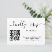 QRコード付きモダンな結婚式オンラインRSVP カード (スタンド正面)