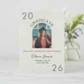 QRコード付きモダンアーチ卒業写真招待状 招待状 (スタンド正面)