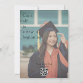 QRコード付きモダンアーチ卒業写真招待状 招待状 (裏面)