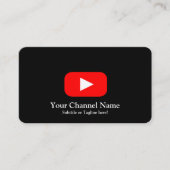 QRコード付きモダンYouTubeブロガーチャンネル ブラック 名刺 (正面)