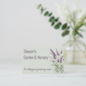 QRコード付き両面紫ラベンダー 名刺 (スタンド正面)