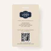 QRコード付き会社従業員フォトID カスタム バッジ (裏面)