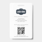 QRコード付き会社従業員フォトID カスタム バッジ (裏面)