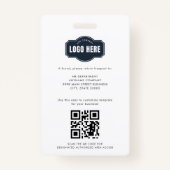 QRコード付き会社従業員フォトID カスタム バッジ (裏面)