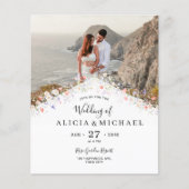 QRコード付き写真結婚式招待状 2枚の写真入り お手頃価格 チラシ (正面)