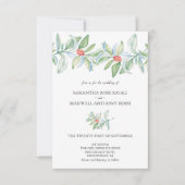 QRコード付き冬の結婚式招待状 招待状 (正面)