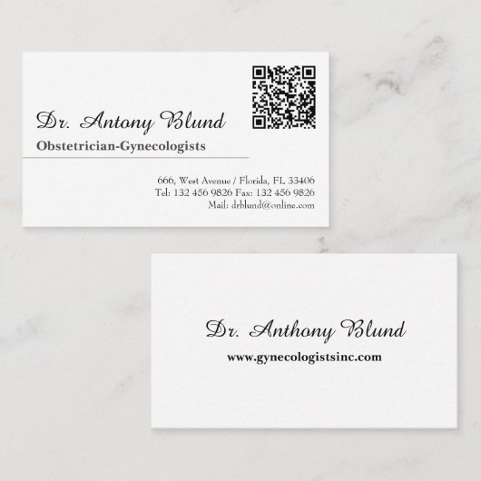 QRコード付き医師名刺 名刺 (正面/裏面)