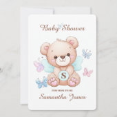 QRコード付き可愛いベビーシャワー招待状 招待状 (正面)