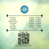 QRコード付き営業時間カスタムロゴ ウィンドウサイン (シート3)