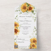 QRコード付き国ひまわり白 オールインワン招待状 (内側)