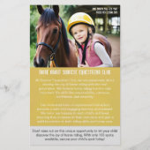 QRコード付き子供乗馬レッスンフライヤー チラシ (裏面)
