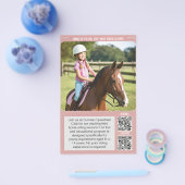 QRコード付き子供乗馬レッスンフライヤー チラシ (シングル)