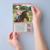 QRコード付き子供乗馬レッスンフライヤー チラシ (ハンドル)