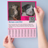 QRコード付き子犬販売チラシテンプレート チラシ (手)