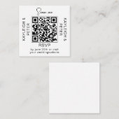 QRコード付き手書きフォントの結婚式出欠カード エンクロージャーカード (正面/裏面)