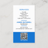 QRコード付き手書き修理 名刺 (裏面)
