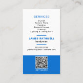 QRコード付き手書き修理 名刺 (裏面)