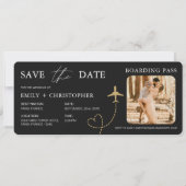 QRコード付き搭乗券風Save the Date (正面)