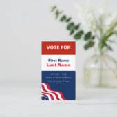 QRコード付き政治的キャンペーンビジネスカード 名刺 (スタンド正面)