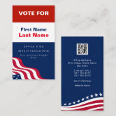 QRコード付き政治的キャンペーンビジネスカード 名刺 (正面/裏面)