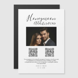 QRコード付き新婚旅行資金ウェディングサイン, ウェディング マグネット招待状