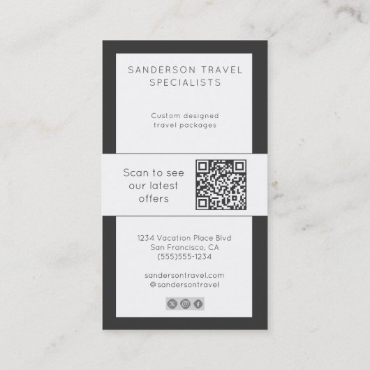 QRコード付き旅行代理店 名刺 (裏面)