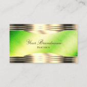 QRコード付き明るい縁ど緑大理石金ゴールド 名刺 (正面)