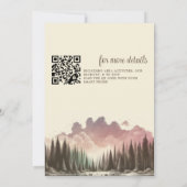 QRコード付き水彩森林の結婚式 招待状 (裏面)