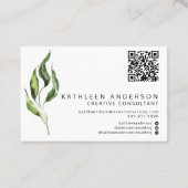 QRコード付き水彩植物名刺 名刺 (裏面)