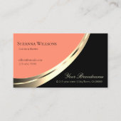 QRコード付き白黒金ゴールドデコモダンア 名刺 (正面)