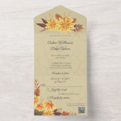 QRコード付き秋のタム オールインワン招待状 (内側)