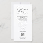 QRコード付き結婚式のお礼カード、ミニマリスト サンキューカード (正面)