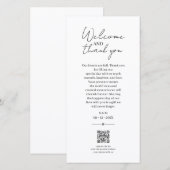 QRコード付き結婚式のお礼カード、ミニマリスト サンキューカード (正面/裏面)