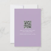 QRコード付き結婚式招待状 ラベンダー ボタニカル 招待状 (裏面)