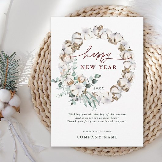 QRコード付き綿花事業年賀状 シーズンカード