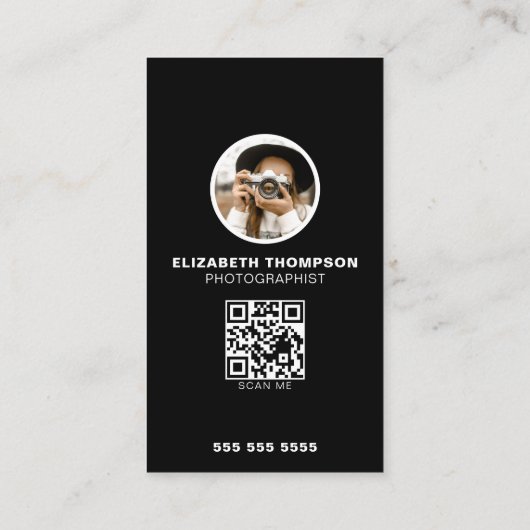 QRコード付き縦型写真用名刺 名刺 (裏面)
